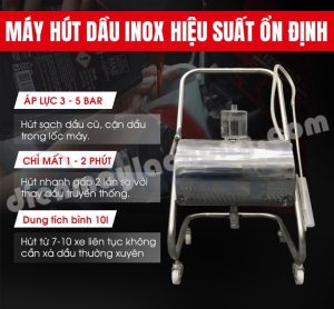 Máy hút dầu có tích hợp kèm bánh xe giúp thuận tiện cho việc di chuyển