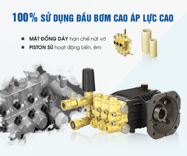 Máy rửa xe cao áp Lutian 3 kW sử dụng đầu bơm cao cấp