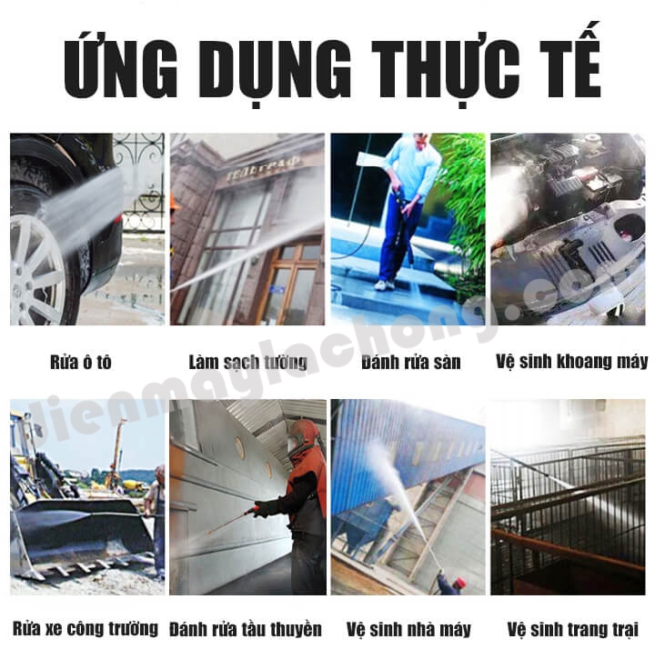 Ứng dụng thực tế của máy rửa xe cao áp Lutian 3.7 kW