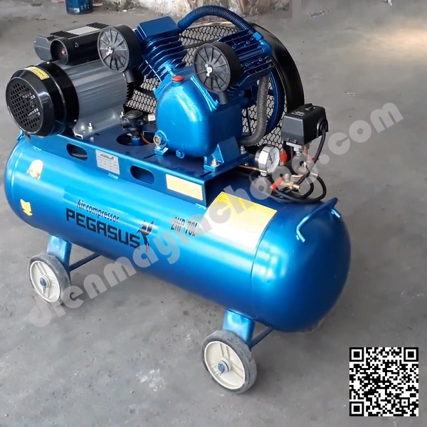 Máy nén khí Pegasus 1.5HP - 70L có thiết kế chắc chắn, nhỏ gọn